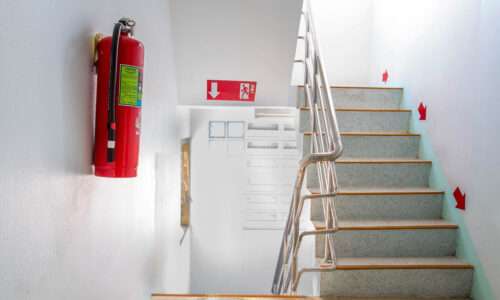 Stairwell,Fire,Escape,In,A,Modern,Building.